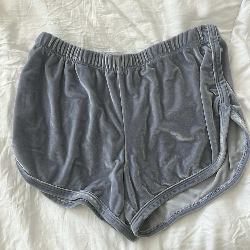 Brandy Melville light blue velvet shorts
